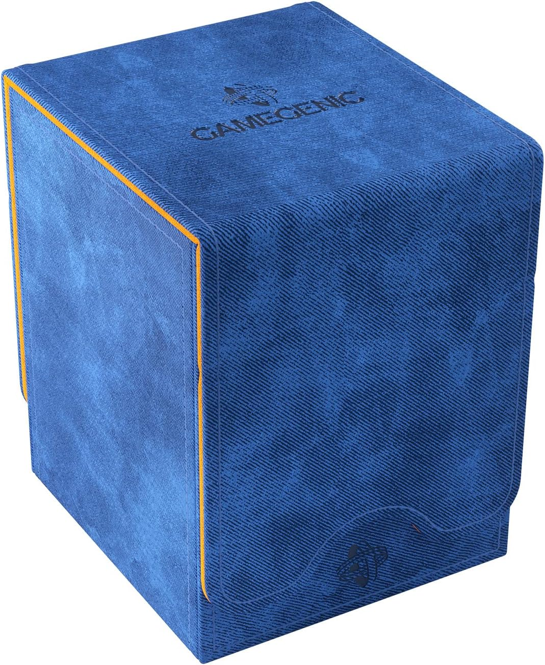 Gamegenic Squire 100+ XL Convertible Deck Box EXCLUSIVE LINE | Card Storage Box | Removable Cover Clips | Holds 100 Double-Sleeved Cards in Extra Thick Inner Card Sleeves | Blue/Orange Color | Made By