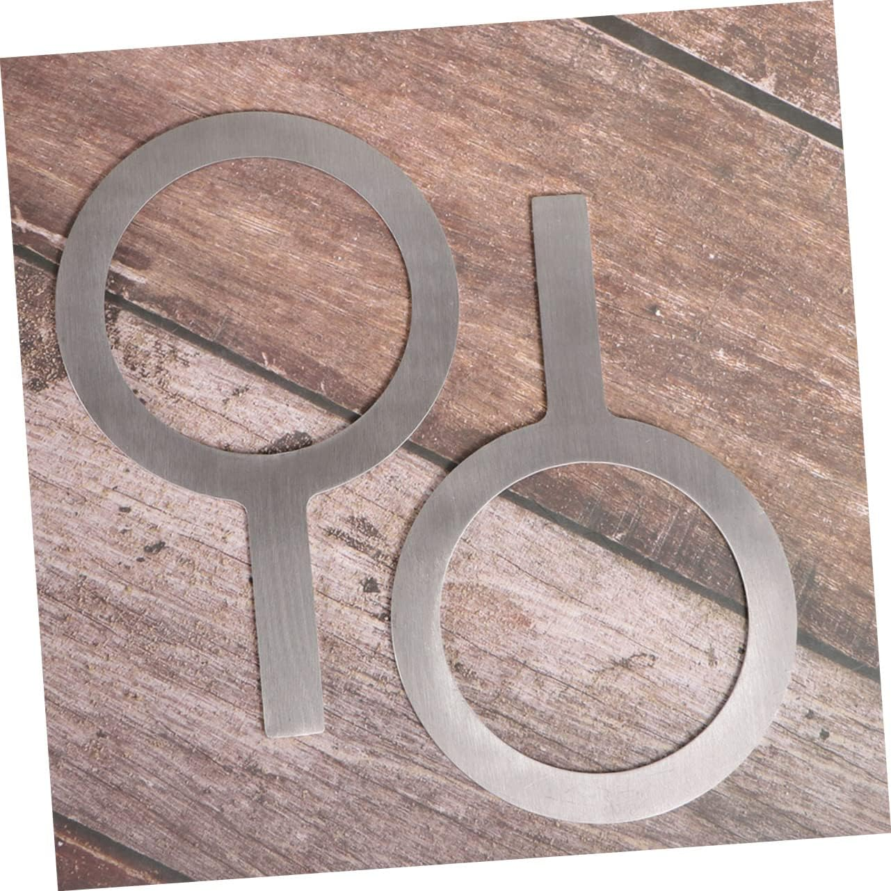 VINTORKY Rust-Proof Milk Tea Cup Rings Stainless Steel Baking Cup Rim Covers with Handle 95Mm Outer Diameter Multipurpose 4Pcs Set image number 5