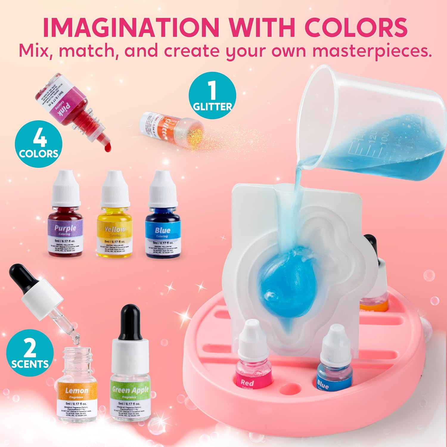 Klever Kits Soap Making Kit- Make Your Own Soap- DIY Unicorn Soap with 4 Molds, Spa Science Kit for Kids, Stem Activity Gifts for Toddler Kid Aged 6+, Girl Birthday Present image number 1