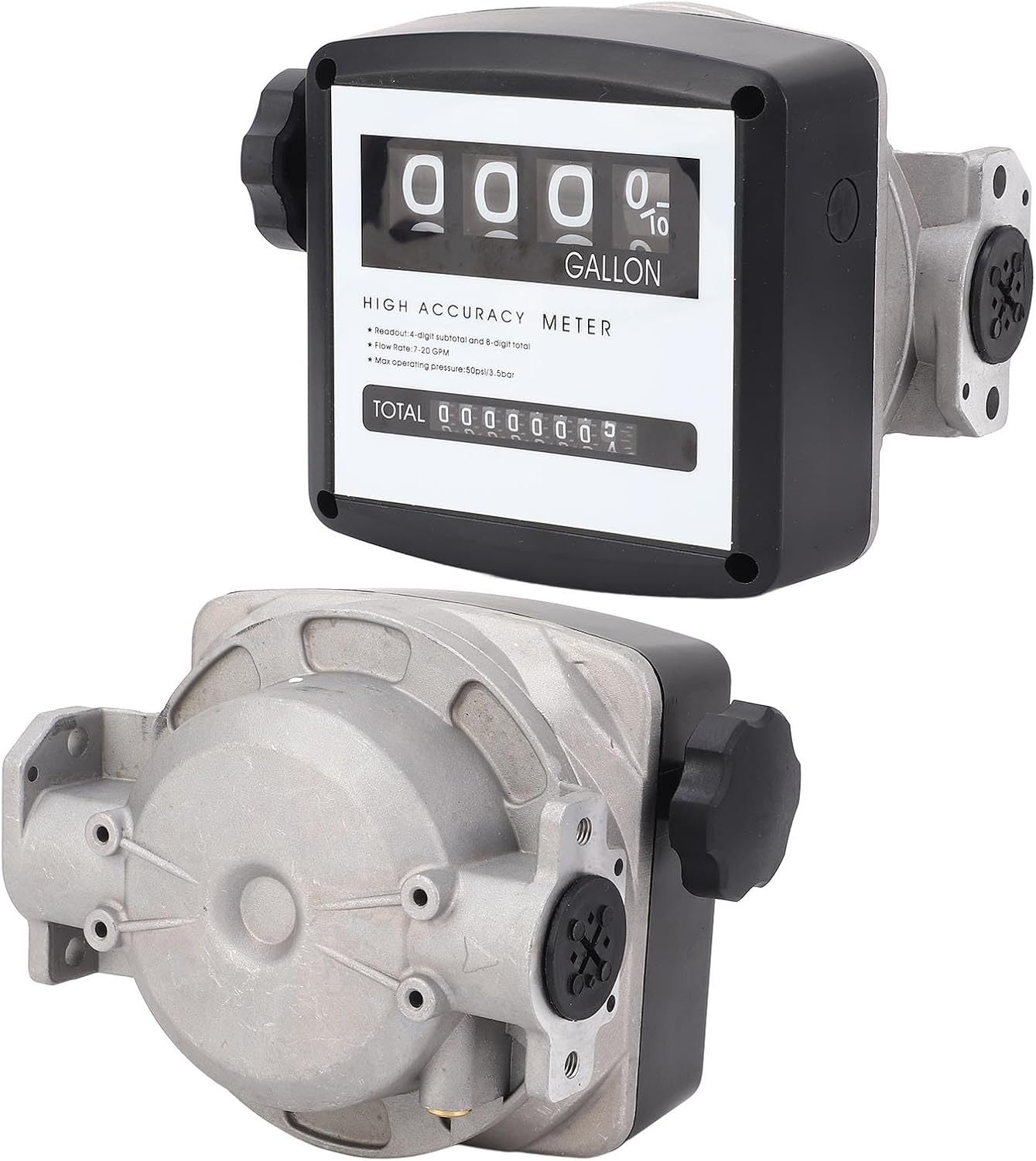 Generic 4 Digit Aluminum Mechanical Fuel Meter Meter Gallon Accuracy Easy Reading, Designed for Various Mechanical Equipment, Made from ABS, Aluminum Material image number 4