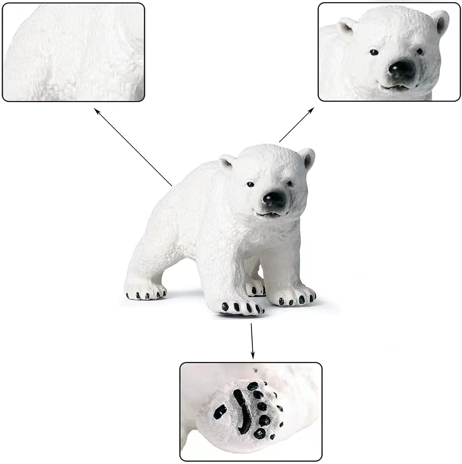 13Pcs Arctic Animal Toy Figurines Set Realistic Polar Animal Playset Cake Toppers, Polar Bear Family, Emperor Penguin Family, Snowy Owl, Seal, Arctic Wolf, Arctic Fox image number 4