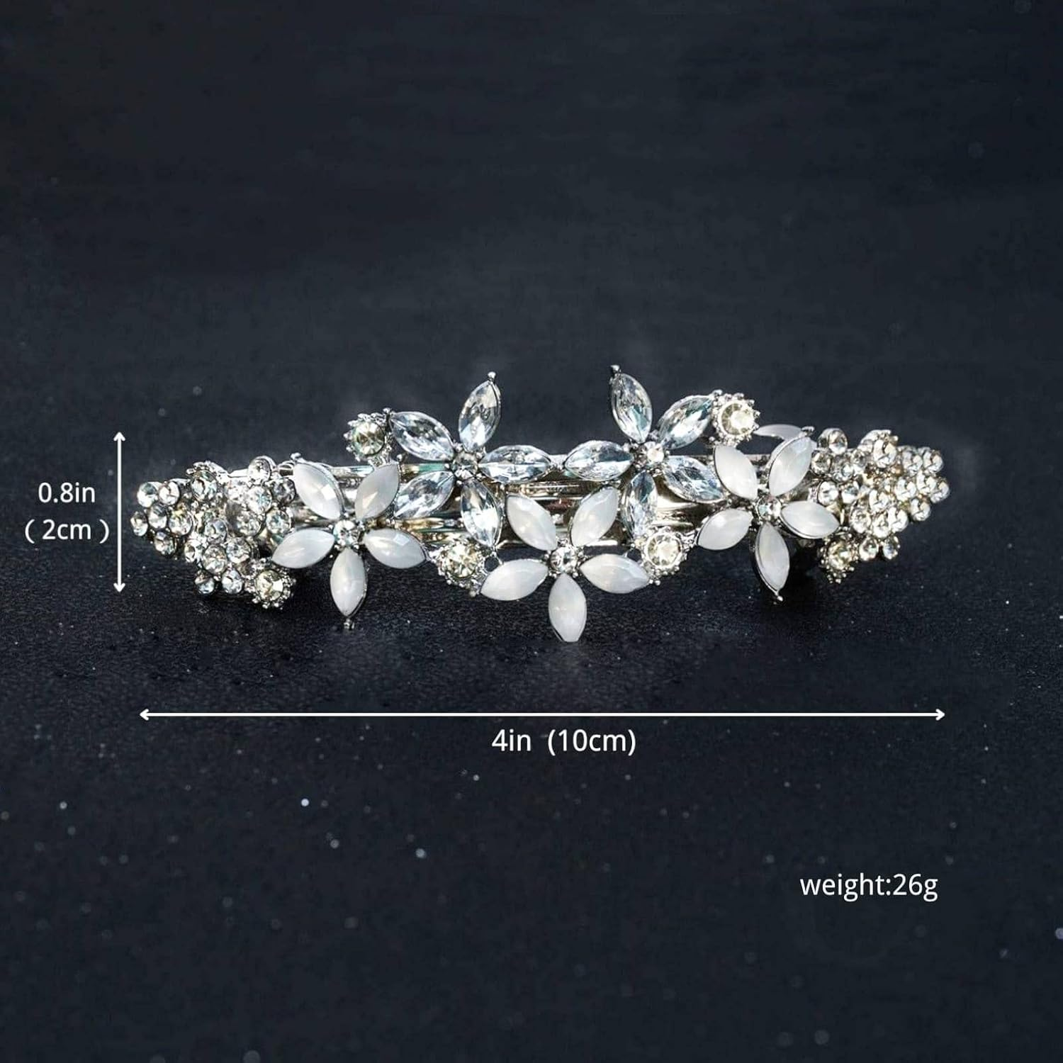 Goledwedy Hair Clips (2PCS) - Silver Rhinestone Flower Bridal Hair Accessories for Women, Hairclip for Parties & Special Occasions image number 1