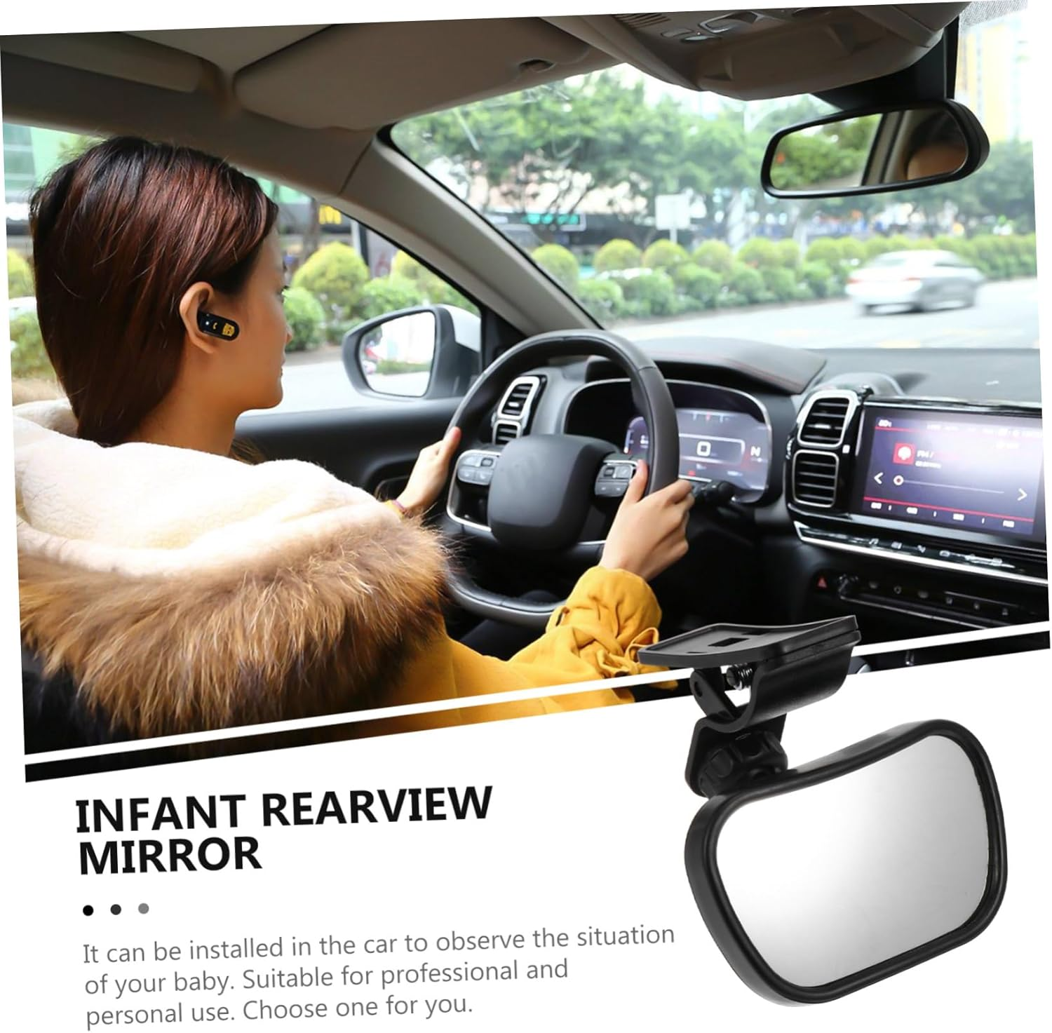 Adjustable Car Mirror for Rear Facing Seats Rearview Mirror with Wide Angle for Car Backseat Monitoring image number 1