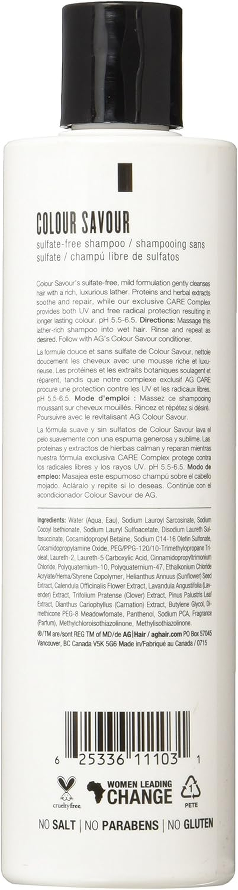 AG Hair Cosmetics Colour Savour Sulfate-Free Shampoo Unisex - 10 Oz Shampoo