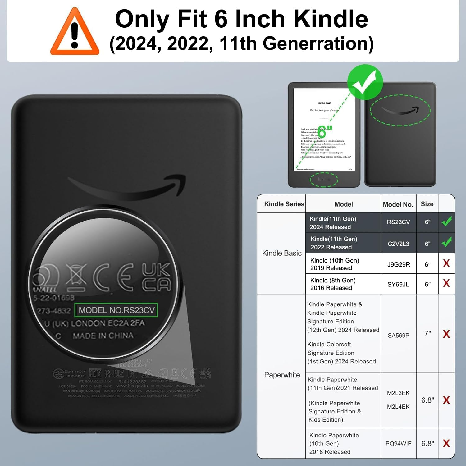 THRAU Case for 6" All-New Kindle 2024/2022 (11Th Gen) &ndash; Ultra Clear Soft Flexible Transparent TPU Back Cover Light Shell with Auto Wake/Sleep for Kindle Basic, Agave Green image number 3