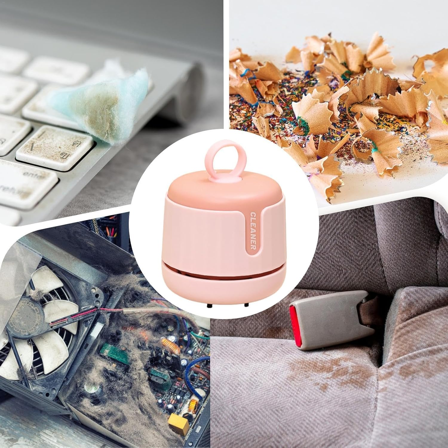 Dust Cleaner - Desktop Cleaners | USB Cleaner for Desks | USB Rechargeable Portable Dust Cleaner | 360 Degree Rotating Picking up Crumbs Cleaner with Soft Bristles for Study Room, Classroom image number 2