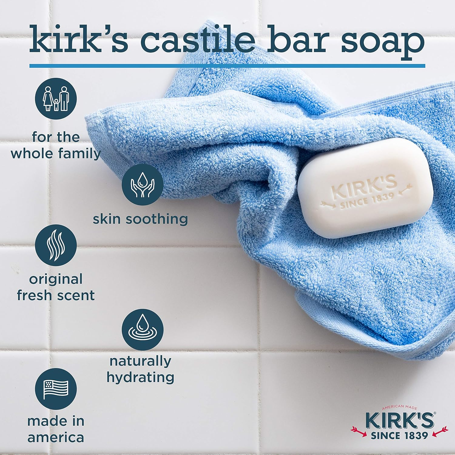 Kirks Original Coco Castile Soap, 24 Bars image number 3