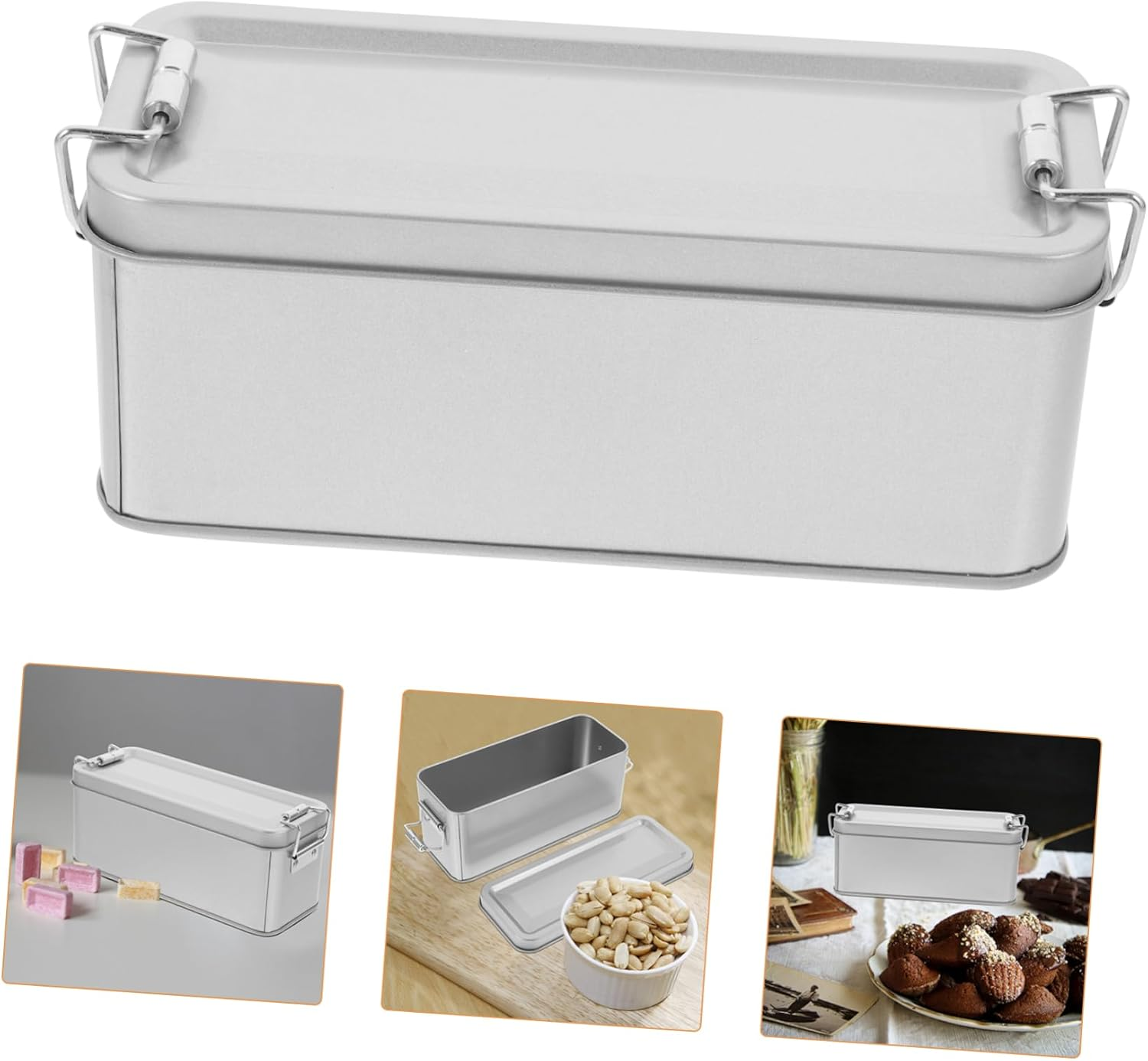 Mikinona Tinplate Candy Box with Lid Metal Tins for Cookies Decorative Storage Boxes Home Decor image number 4