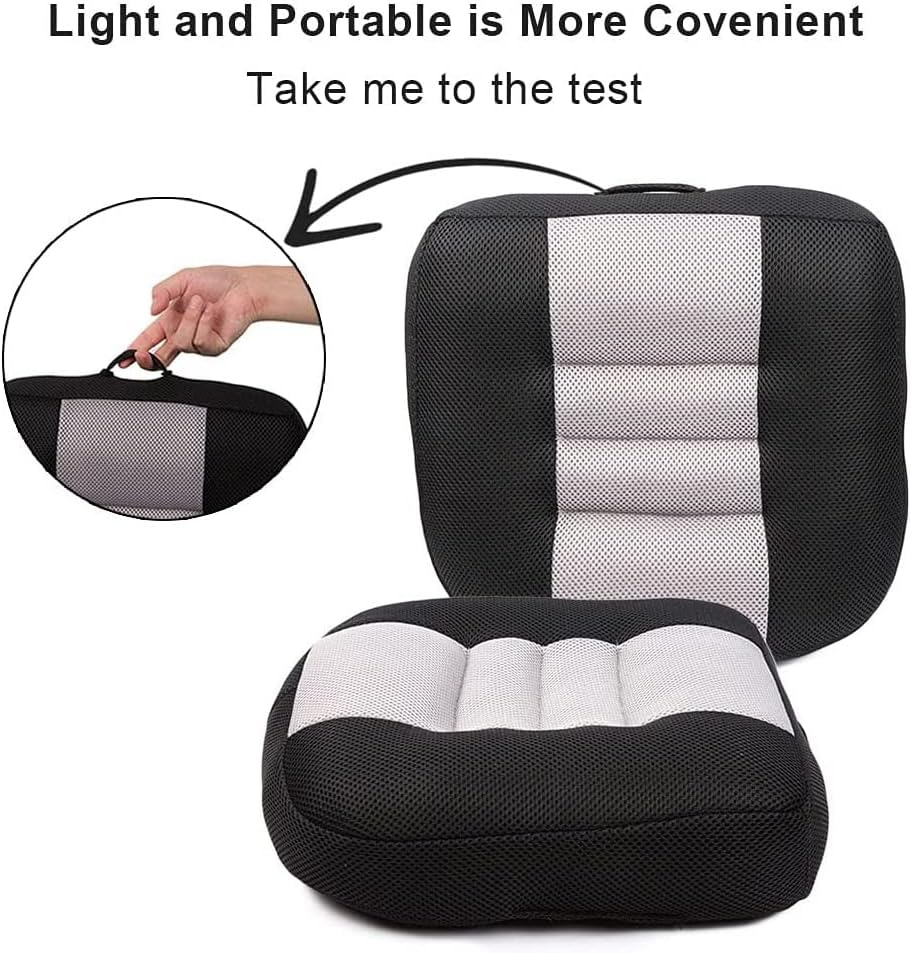 Car Booster Seat Booster Height Lifting Pad Breathable Mesh Portable Car Seat Cushion for Truck, Car, SUV, Office Chair, Wheelchair (Black&Grey) image number 1