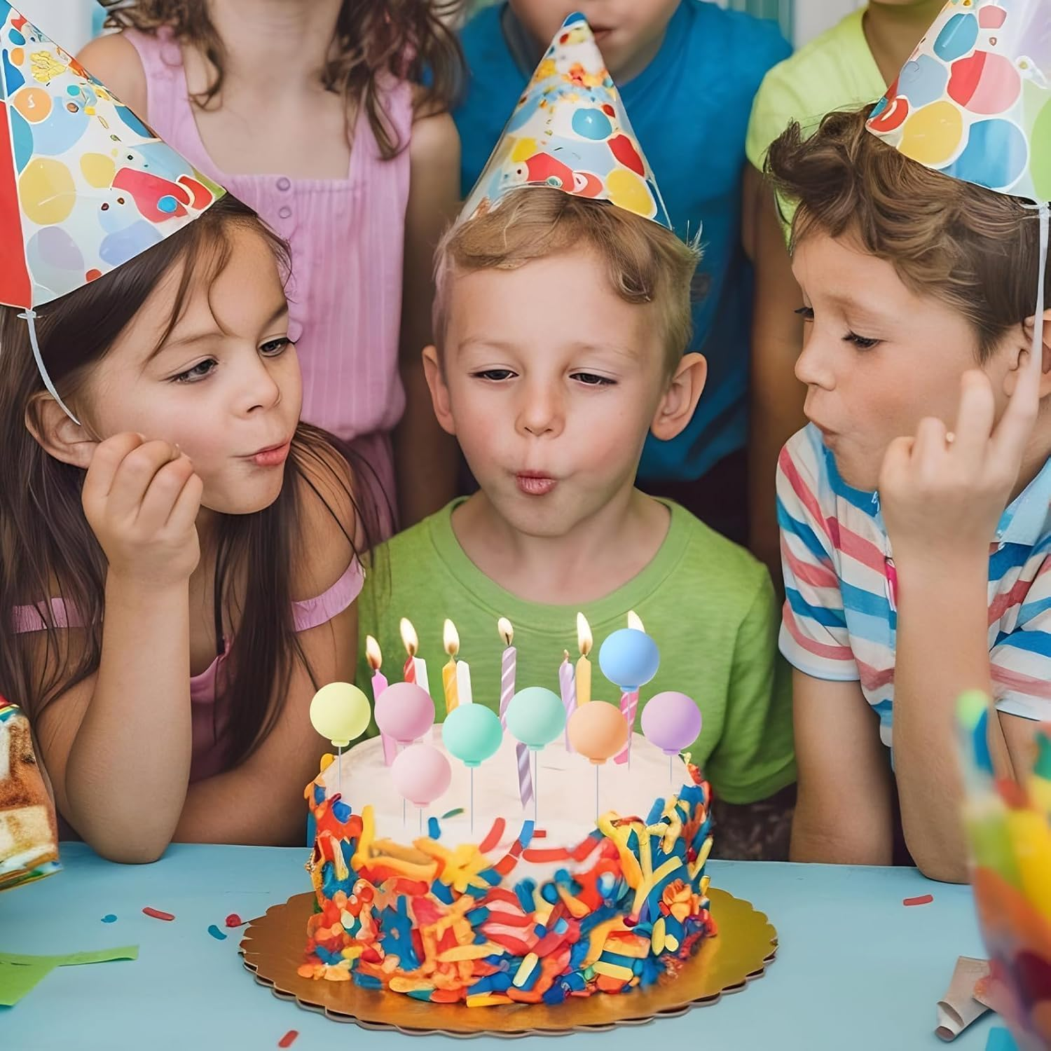 40 Pcs Mini Balloon Cake Decorations - Clay Cake Baking Plugin Ornament, Reusable Colorful for Birthday, Wedding, Baby Shower Party (Colorful)