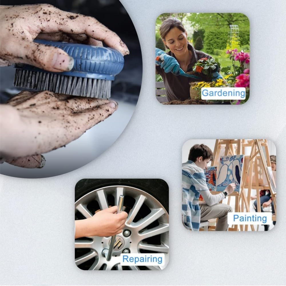 DACUAN 2 PCS Heavy Duty Nail Brush for Cleaning Fingernails, Durable Stiff Bristles Nail Scrub Brush，Nail Cleaning Brush for Hands, Nails, Feet, Elbows and More image number 3