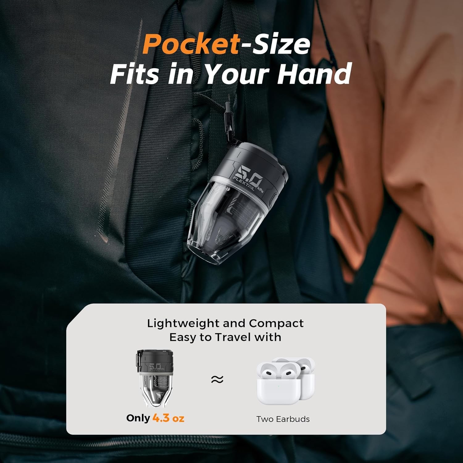 FLEXTAILGEAR MAX Pump 3 Portable Air Pump, 5KPA Air Pump for Inflatables with Camping Light, Rechargeable Air Mattress Pump,6 Nozzles to Inflate Deflate for Pool Floats Air Mattress Inflatable Boat - Cream image number 4