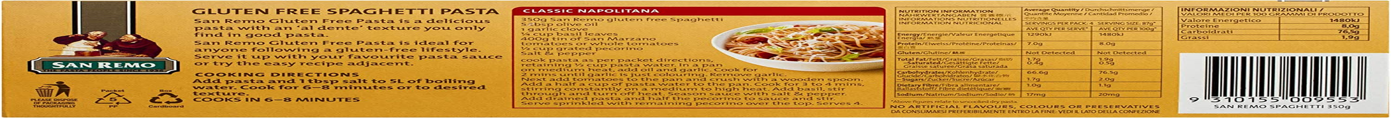 San Remo Gluten Free Spaghetti, 350 G image number 5