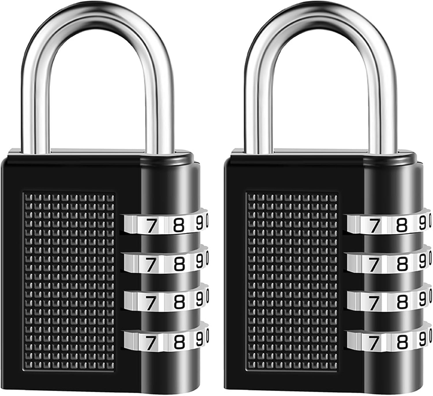 2 Pack Combination Lock, 4 Digit Padlock with Code Waterproof Outdoor Combination Lock for Gym Sports Locker, Fence Gate, Toolbox, Case, Hasp Cabinet Storage (Black) image number 1