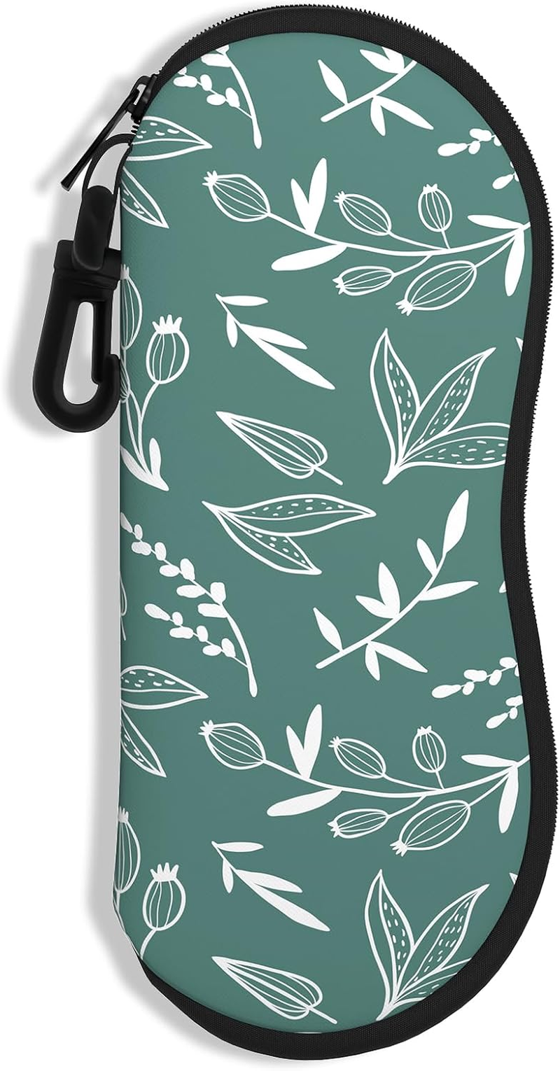 NPOOYI Sunglasses Soft Case, Ultra Light Portable Neoprene Zipper Glasses Case, Eyeglass Case with Carabiner for Men Women image number 3