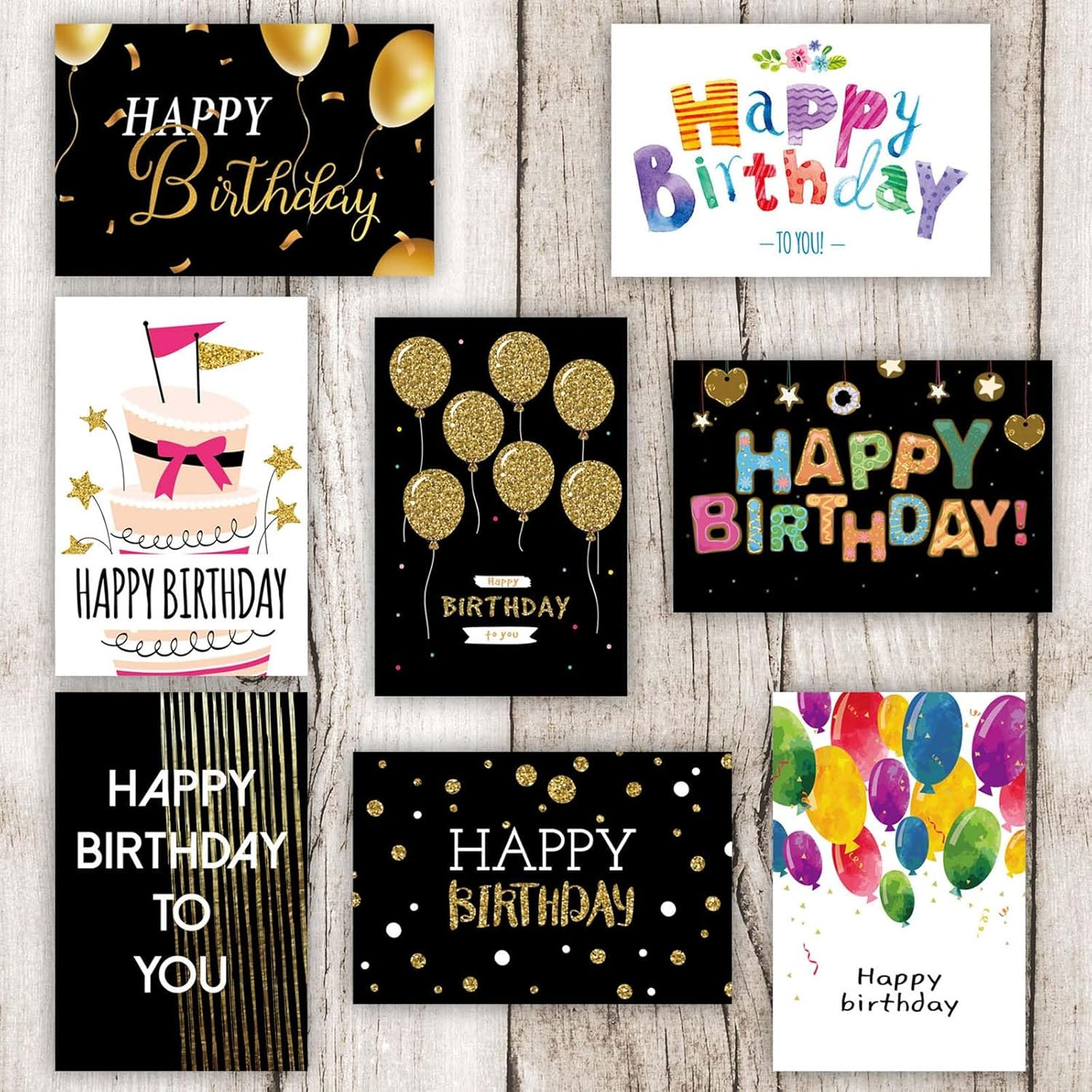 Birthday Cards and Envelopes, 24 PCS Happy Birthday Card, Birthday Greeting Cards for Men Women Kids, Blank Birthday Cards and Envelopes image number 5