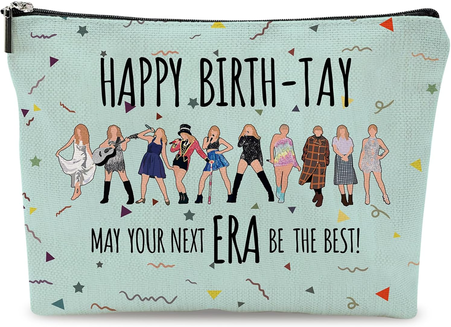 DDPOND Music Lover Makeup Bag Gift &ndash; Aesthetic Travel Cosmetic Bag for Girls & Women, Zipper Pouch for Concerts, Birthdays, Graduation, Toiletry Organizer for Fans, Sisters, Daughters (Light Pink)