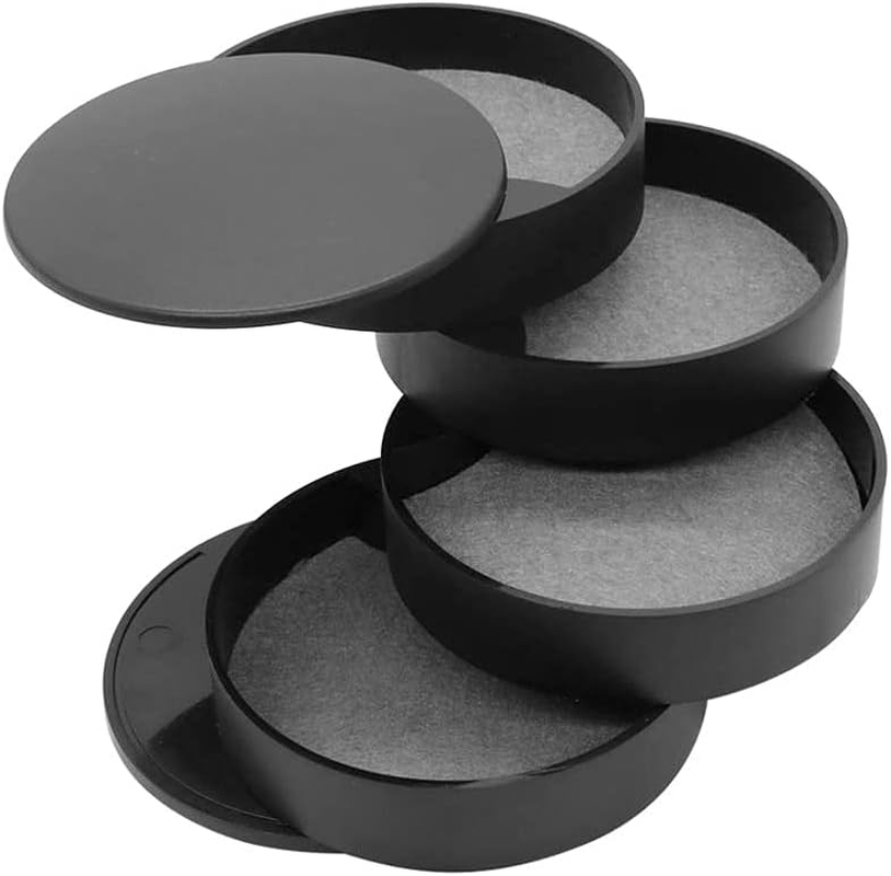 Jewelry Organizer 4-Tier Showcase Storage Box Rotating Holder for Women Bracelets Rings Bracelets Earrings (Black)