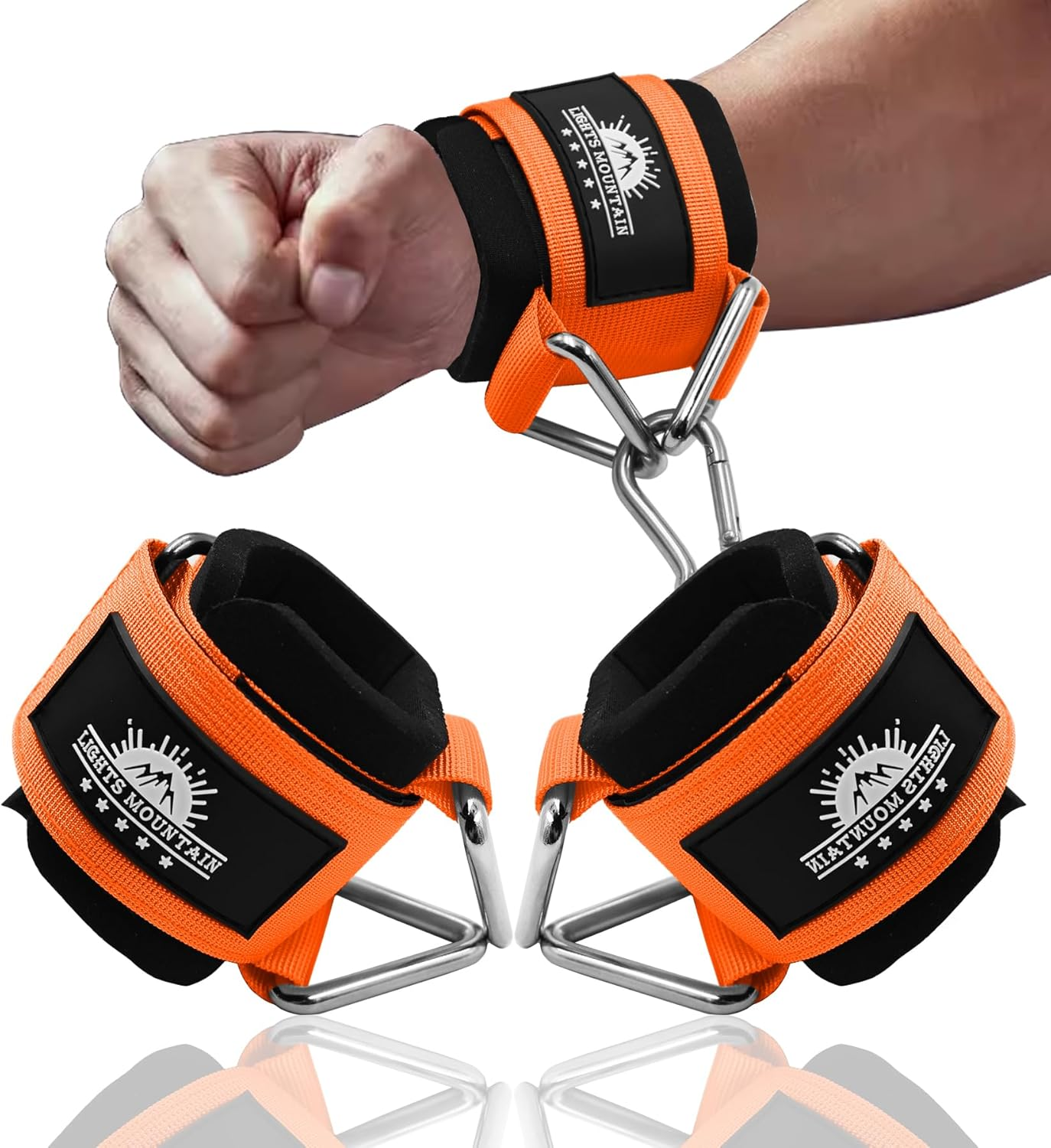 Lights Mountain Adjustable Wrist Cuffs Neoprene Padded Straps for Cable Machines Strength Training Equipment
