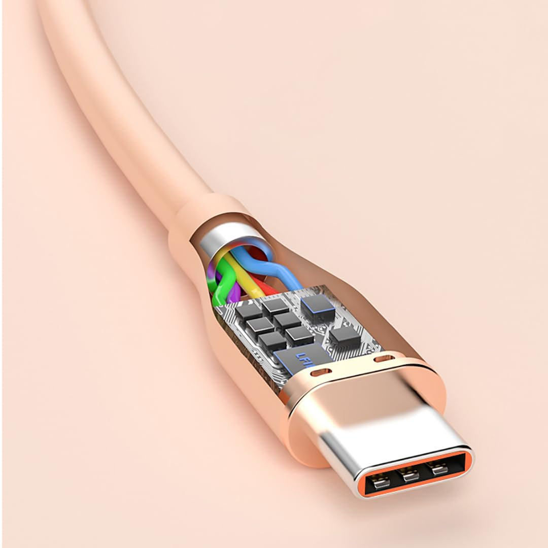 Hexchuang Soft Silicone USB C to USBC Cable 60W Fast Charging Type C Silicone Cord Compatible with 16/15 Pro Max Plus, Galaxy S23 2PACK (Purple, 2M) image number 3