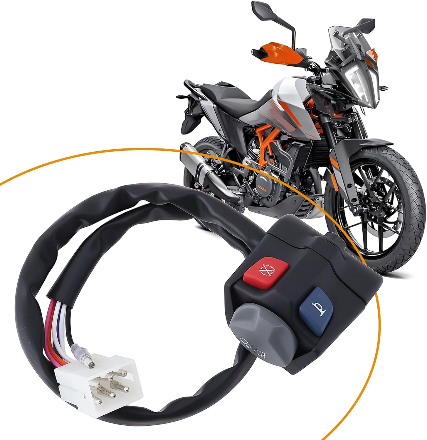 YINETTECH Headlight Switch Kill Switch Button Compatible with KTM EXC ECXF 150 250 300 TPI 2018-2023