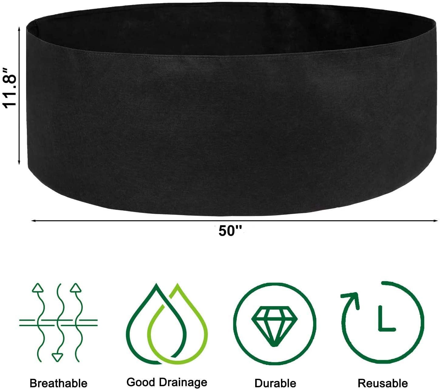 100 Gallon Plant Grow Bags, Heavy Duty Fabric Raised Garden Planting Bed round Breathable Felt Planting Container for Vegetables Flower Herbs and Plants, Gardening Outdoor image number 5