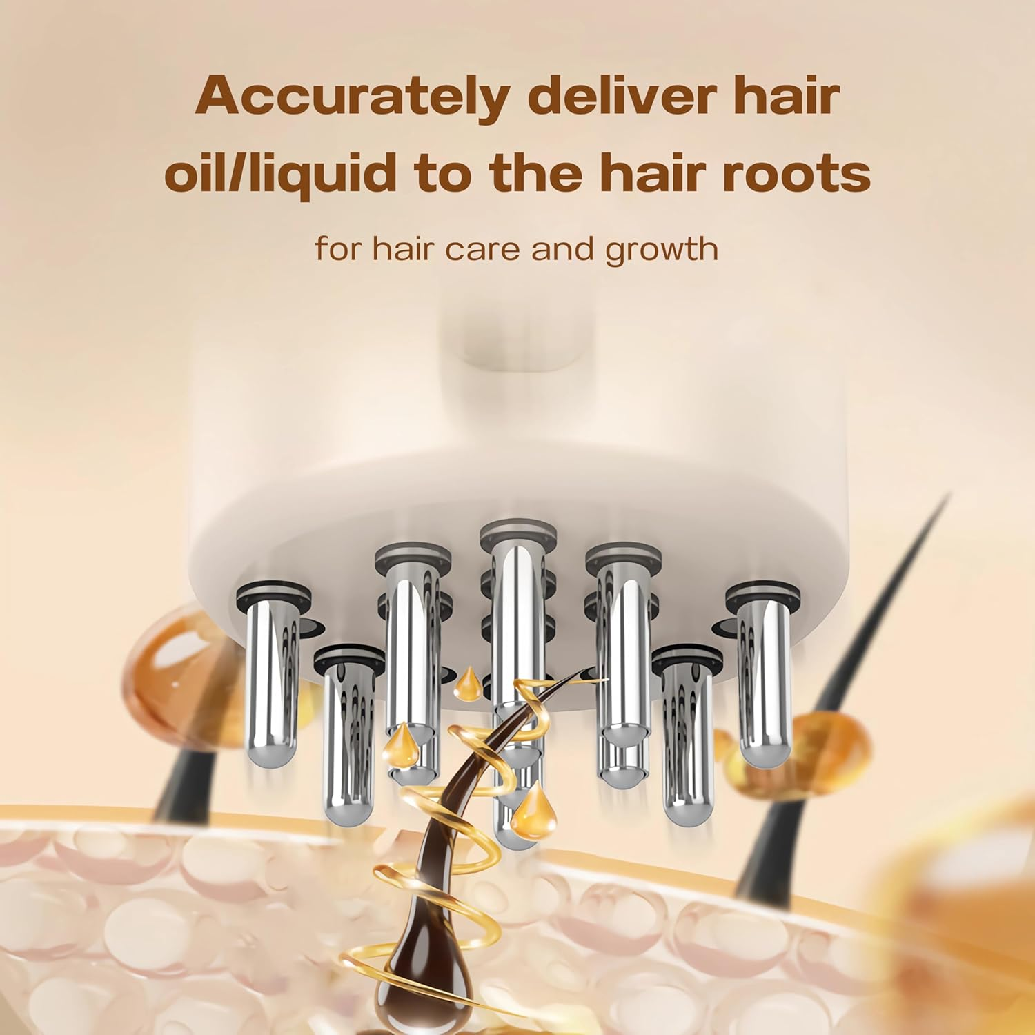 Sphonxai Hair Liquid Applicator, Electric Scalp Comb with Red Light,15Ml High Capacity,Hair Growth Serum&Oil Applicator,Not Suitable for High-Concentration or Relatively Viscous Oils & Liquids (White) image number 4