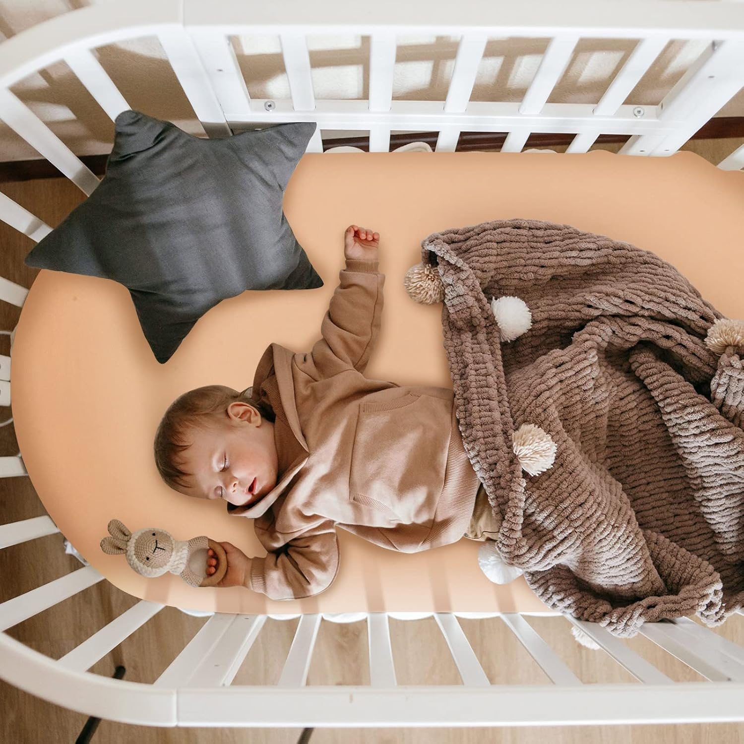 Rtteri 4 Pcs Baby Bassinet Sheets Soft Fitted for Baby Boys Girls Soft Cotton Animals Bassinet Sheet Cover Safe Comfort for Standard Bassinet Pads Rectangular Mattress Cradle, Zebra, Giraffe image number 3