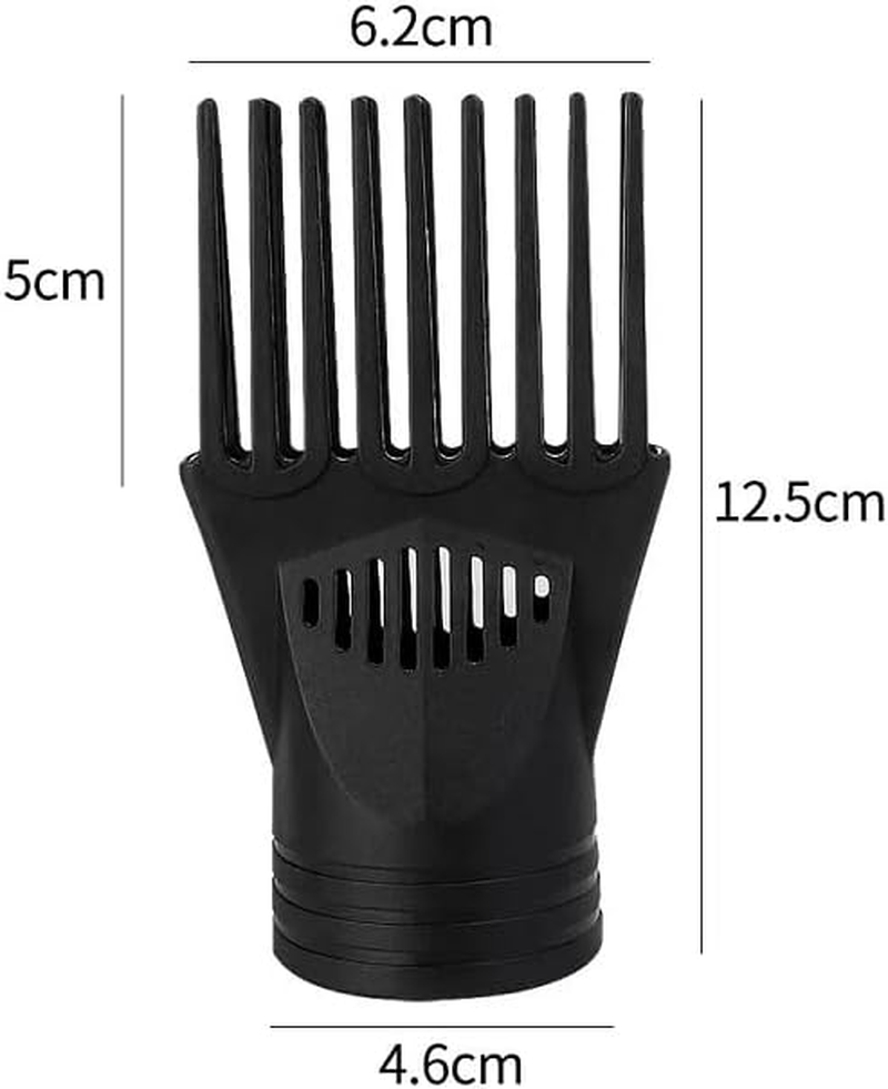 1Pc Black Universal Hair Dryer Comb Attachment for Straightening and Detangling - Nozzle Plastic Hairdressing Salon Blow Comb for Curly, Natural Hair - Styling Tools and Appliances image number 6