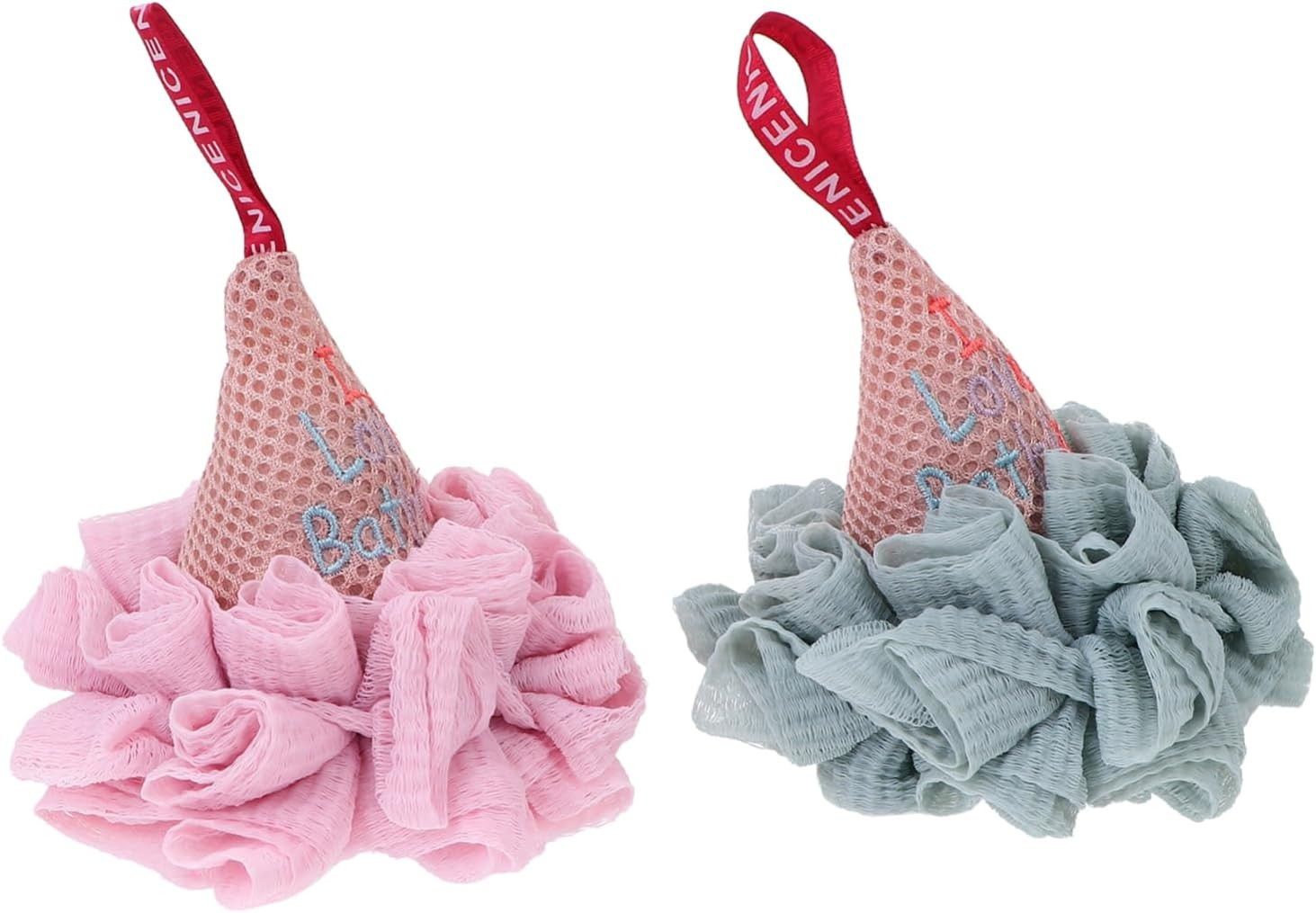 Housoutil 3 Sets Ice Shape Shower Balls Bubble Making Nets for Bath Shower Assorted Bath Flowers Supplies for Family Fun Random Color image number 5