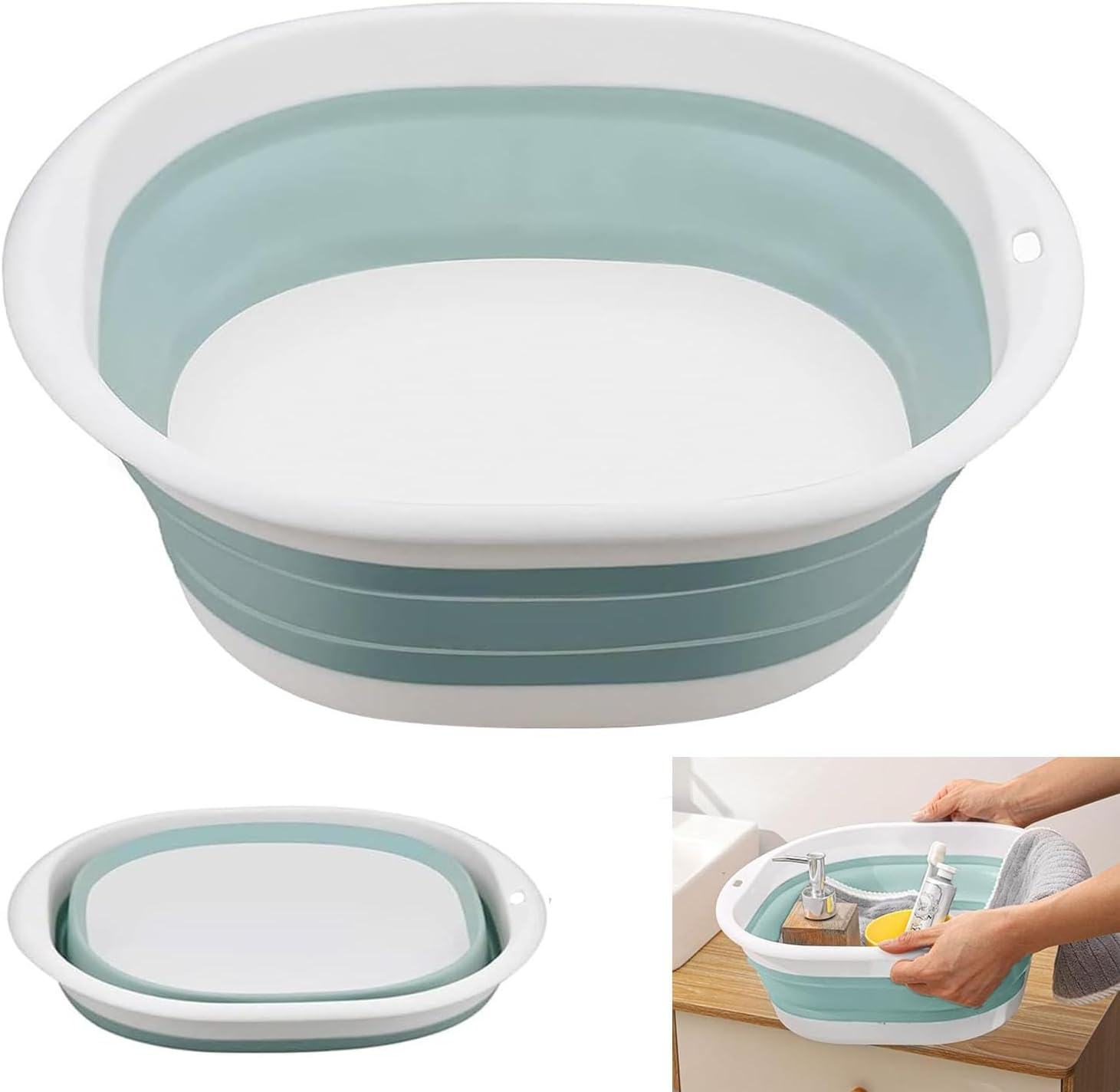 Paifeancodill Collapsible Wash Basin, 3 Pcs Collapsible Dish Tub, Foldable Laundry Tub, Collapse-A Wash Bowl, Portable Wash Tub Set Portable Wash Dish Basin for Dishing Fruit Foot Soak Laundry (Pink)