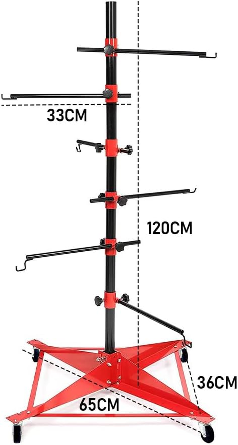 ALSTON Universal Auto Paint Stand Panel Tree Paint Rotating Stand Center Post Hang Paint Spray with 4 Wheels and 6 Hooks for Automotive Doors Fenders Bumpers image number 2