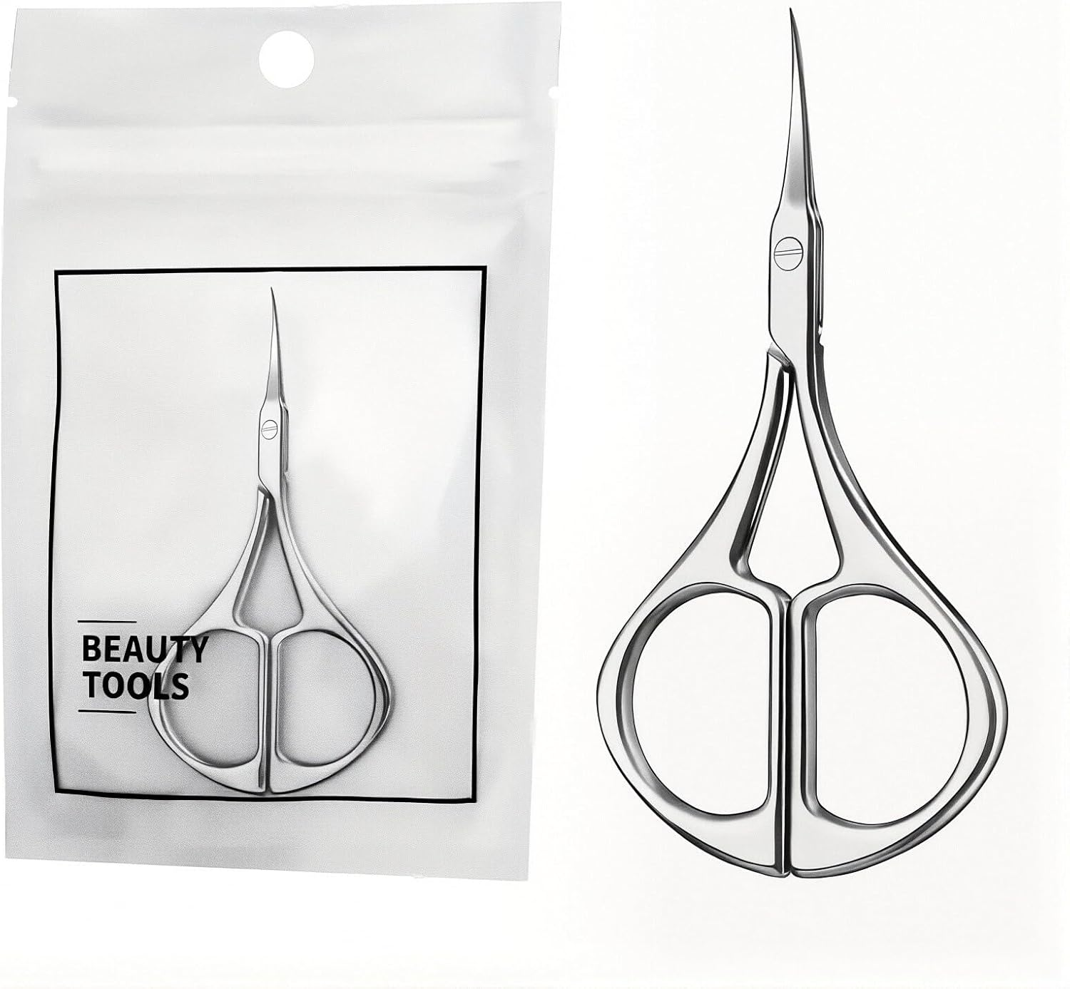 Nail Scissors - Cuticle Scissors 3.6 Inch Fine Tip Eyebrow Scissors Curved, Multi-Purpose Stainless Steel Grooming Tool for Nail, Eyebrow, Eyelash Care image number 3