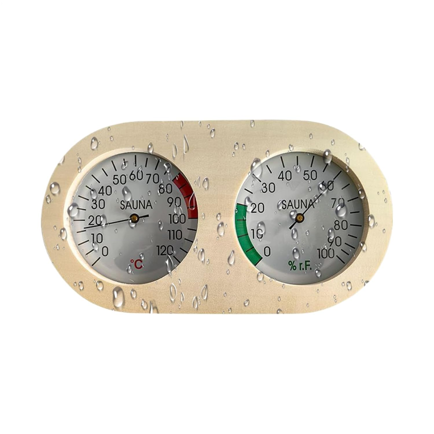 Temperature and Humidity Monitor,Sauna Humidity Temperature Display | Portable Accurate Easy to Read Wood for House Garden Basement Home Patio Nursery Kitchen Bathroom Room Porch Garage image number 4