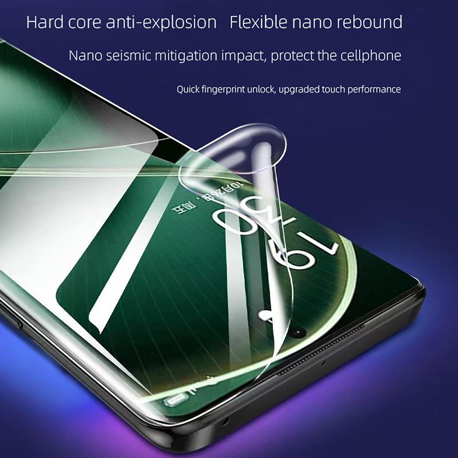 [Pack of 2] Hydrogel Screen Protector for OPPO Find X3 Neo 5G (6.55 Inch), Transparent Soft TPU Protective Film (No Tempered Glass) [HD Transparent] [High Sensitivity] image number 3