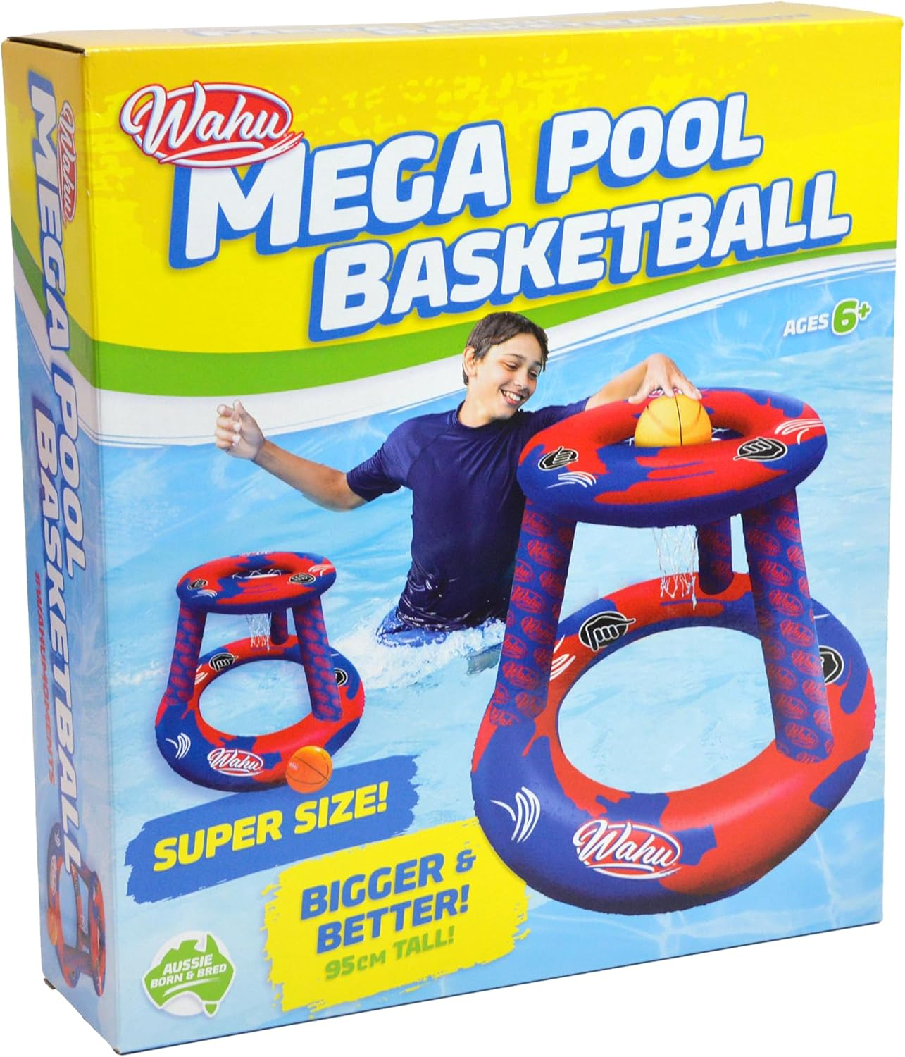 Wahu Mega Pool Basketball Set &ndash; Inflatable Floating Hoop & Balls | Outdoor Water Game for Kids & Adults | Durable, Easy to Set up | Summer Pool Toy for Splash Fun image number 3
