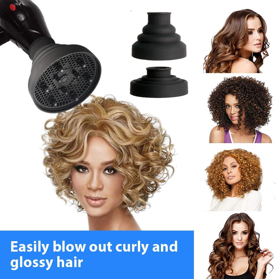 JAWUZ Universal Hair Dryer Diffuser for Curly Hair Diffuser Silicone Attachment Universal Accessory for Curly Hair Dryer