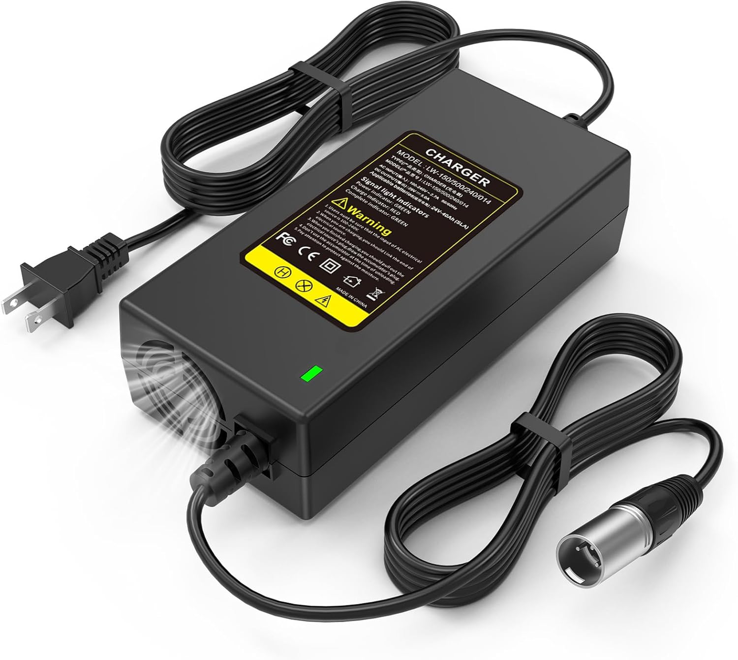 24V 5A 3-Pin Male XLR Connector Battery Charger for Lakematic, Pride Mobility, Jazzy Power Chair, Drive Medical, Golden Technologies, Shoprider, Rascal 200T/500T/301 PC 24BC5000TF-1 image number 5