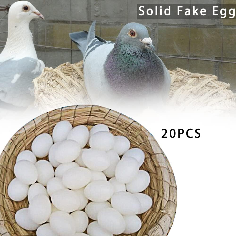 JVHLOV 20X Solid Plastic Dummy Fake Eggs, Dummy Eggs Dove, Simulation Bird Egg Bird Breeding Tool image number 5