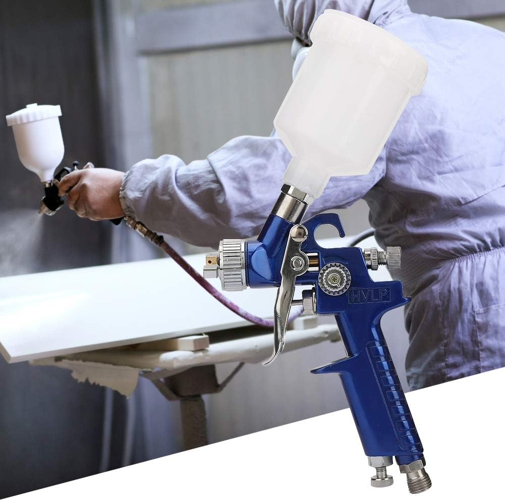Viagasafamido HVLP Spray Gun Gravity Airbrush Car Oil Painting 125Ml Feed Cup Multifunctional Pneumatic Connector for CAR Prime Furniture Surface Wall 160~250Mm Spray Distance(1Mm) image number 1
