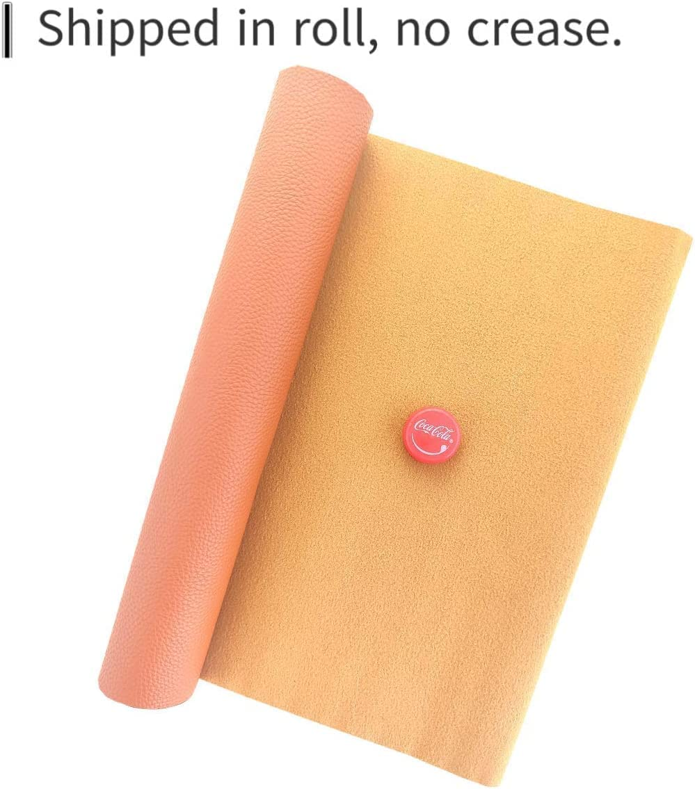 AUXIN 11.8" X 52"(30Cm X 132Cm) Tan Faux Leather Roll for Bows Earrings Handbag Wallet Purses Sewing Craft Making Handmade DIY Fabric image number 4