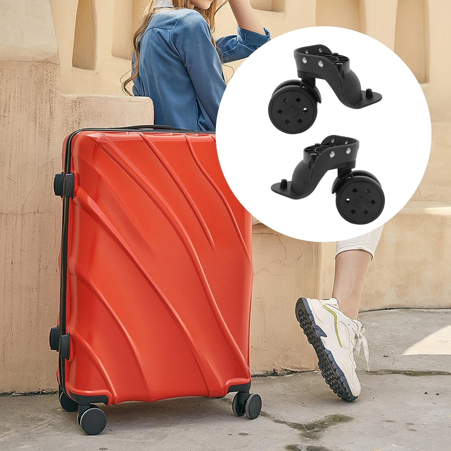 RDEXP W306 Replacement Wheels Suitcases Front Wheels Swivel Baggage Wheels Pack of 2 image number 4