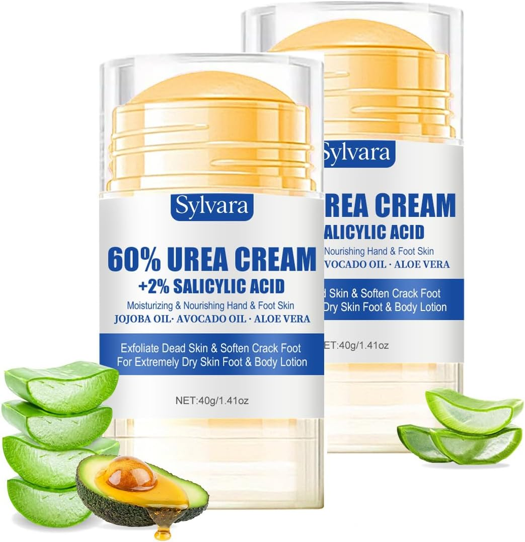 Urea Cream 60 Percent for Feet with 2% Salicylic Acid - Heel Balm,Foot Cream for Dry Cracked Feet,Cracked Heel Repair,Exfoliate Foot Skin,40G (2) image number 2