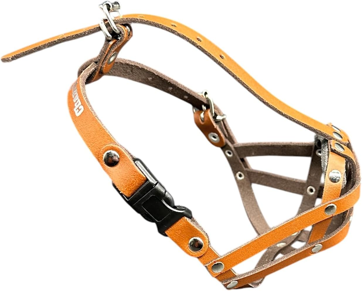 L&J Pets UK, Dog Muzzle Muzzle for Pugs and Other Short Snout Dogs (M2, Brown Leather) image number 2