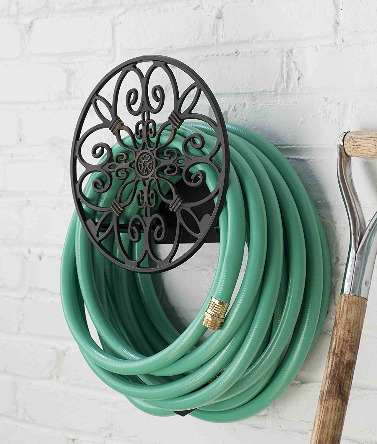 Liberty Garden Products 670 Wall Mounted Decorative Hose Butler, Holds 125-Feet Of, Black image number 4