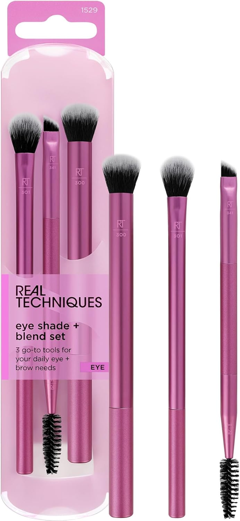 Real Techniques Eye Shade and Blend Eyeshadow Makeup Brush Duo (Packaging and Handle Colour May Vary), Assorted, 2 Count (Pack of 1) image number 2