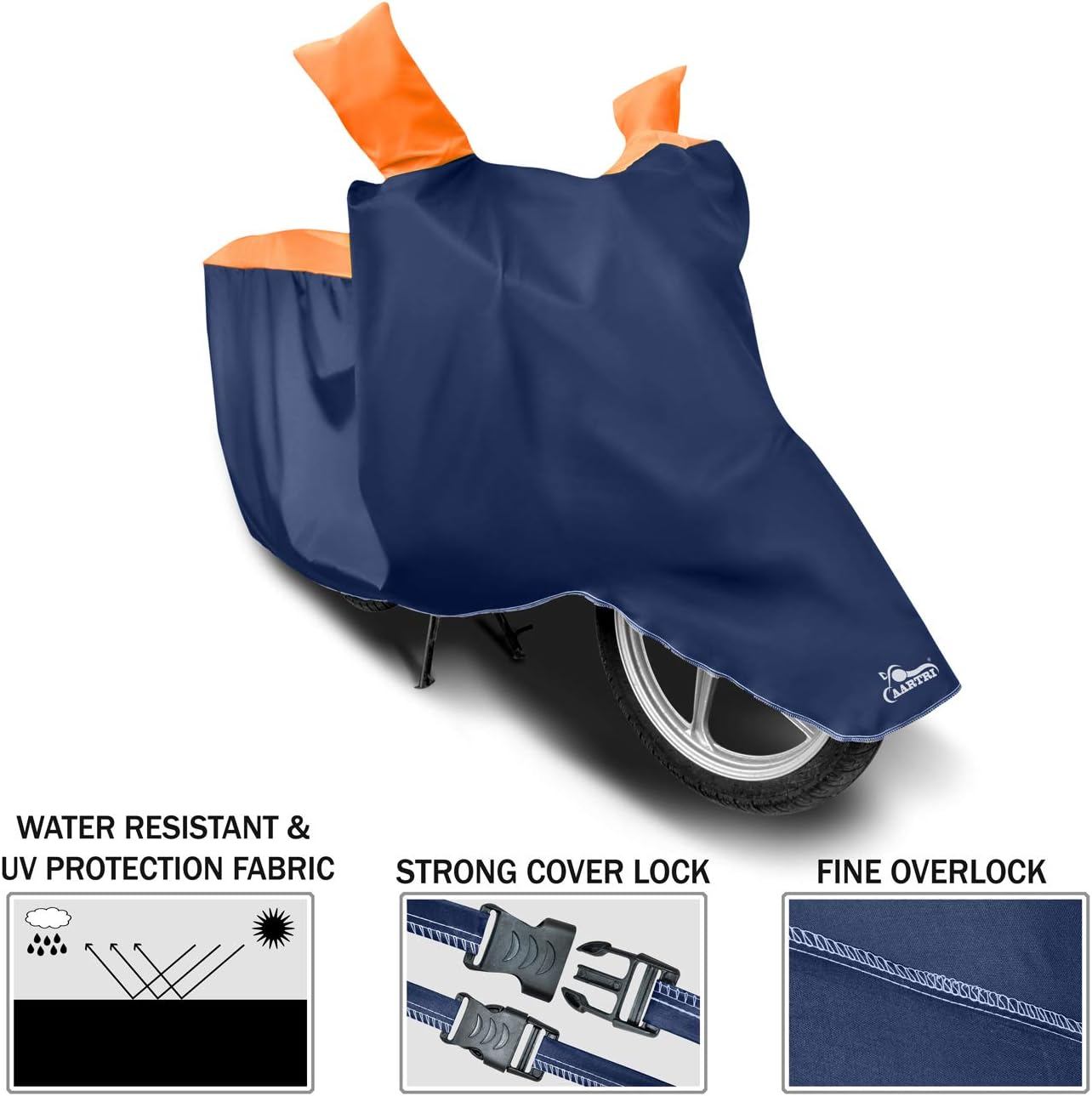 AARTRI Body Cover for Vespa Urban Club 2022(BS -2,3,4,6) Legitimate UV Protection,Dustproof Body Cover(Strip Orange) image number 1
