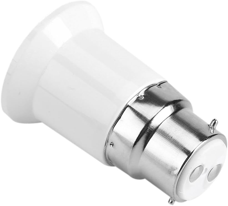 Bulb Adapter with Plug Base, 5Pcs Bulb Converter B22 Male to E27 Female, the Housing Adopts Fireproof, Heat Resistant, Anti-Aging Pc Material and Has Good Insulating Properties image number 2