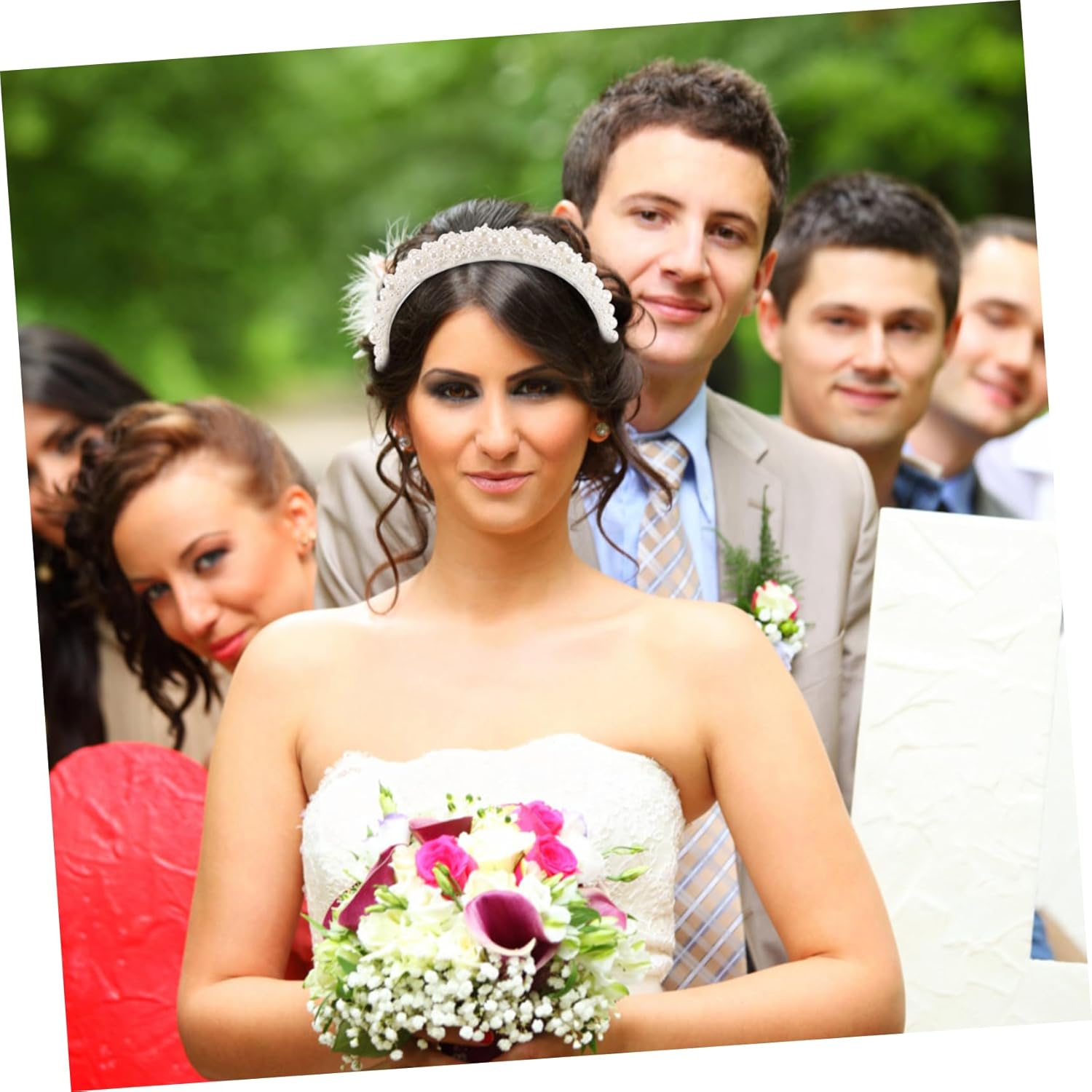 Handcrafted Bridal Headband with Faux Pearls Elegant Wedding Hair Accessories for Women Versatile French Inspired Jewelled Headband for Photoshoots and Special Occasions image number 6