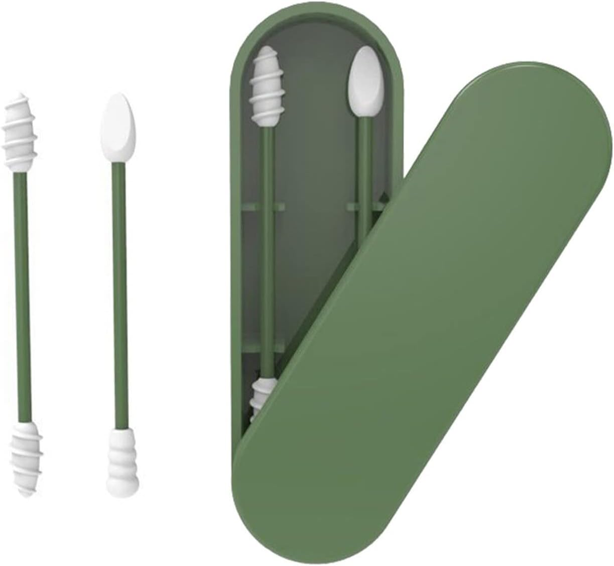 Generic Silicone Cotton Swabs Stick Reusable Portable and Cleanable Ear Q-Tip Rough Friction Cotton Swabs for Ear Cleaning Makeup 2Pcs image number 5